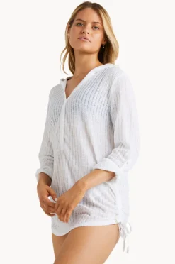 Overswim|Billabong Lovechild Plain Hooded Kaftan WHITE