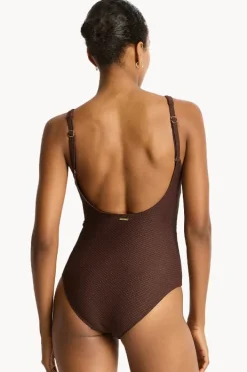 One Pieces|Sea Level Luminara Chain Link Longline One Piece Cocoa
