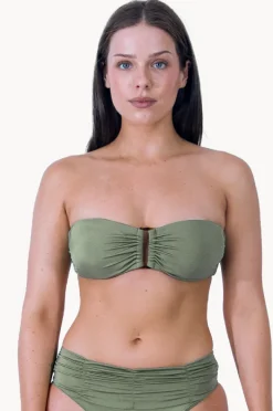 Bikini Tops|Monte u0026 Lou Lustre Bilgola Bandeau Olive