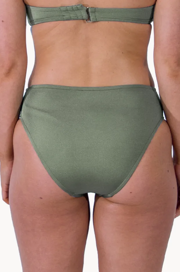 Bottoms|Monte u0026 Lou Lustre Mid Rise Ruched Pant Olive