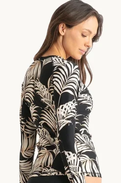 Rashies & Sunsuits|Sunseeker Mae Long Sleeve Suntop Black