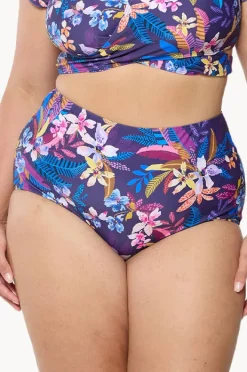 Bottoms|Capriosca Majorca High Waisted Pant Purple/multi