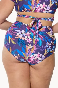 Bottoms|Capriosca Majorca High Waisted Pant Purple/multi