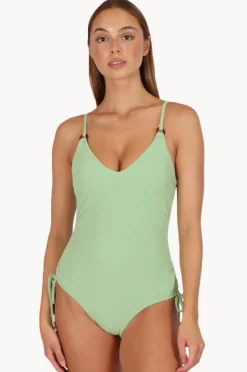 One Pieces|Baku Malibu Ruched Side One Piece Apple