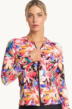 Rashies & Sunsuits|Jantzen Mandalay Long Sleeve Suntop Black/multi