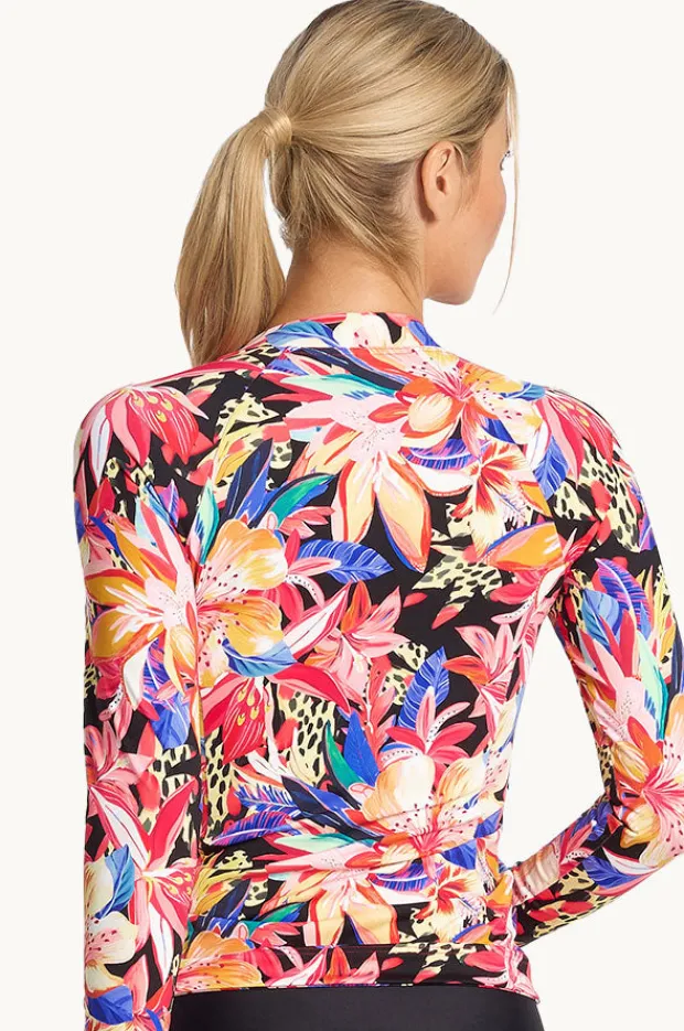 Rashies & Sunsuits|Jantzen Mandalay Long Sleeve Suntop Black/multi