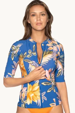 Rashies & Sunsuits|Nip Tuck Mango Tango Yvonne Suntop Blue