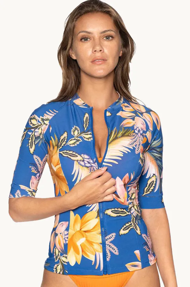 Rashies & Sunsuits|Nip Tuck Mango Tango Yvonne Suntop Blue