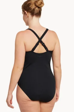 One Pieces|Zoggs Marble Multiway One Piece Black/White