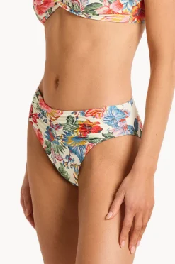 Bottoms|Monte u0026 Lou Marisol Mid Rise Ruched Pant Blue/natural