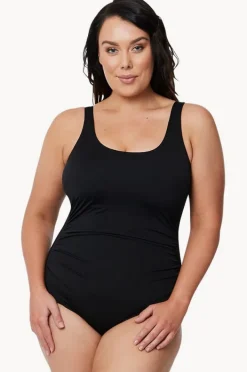One Pieces|Poolproof Mastectomy Pintuck One Piece BLACK