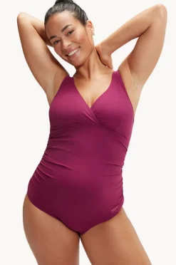 One Pieces|Speedo Maternity V Neck U Back One Piece Berry