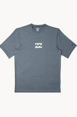 Rashies|Billabong Mens All Day Wave Short Sleeve Suntop Navy