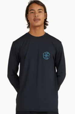 Rashies|Billabong Mens Big Wave Daz Long Sleeve Suntop Black