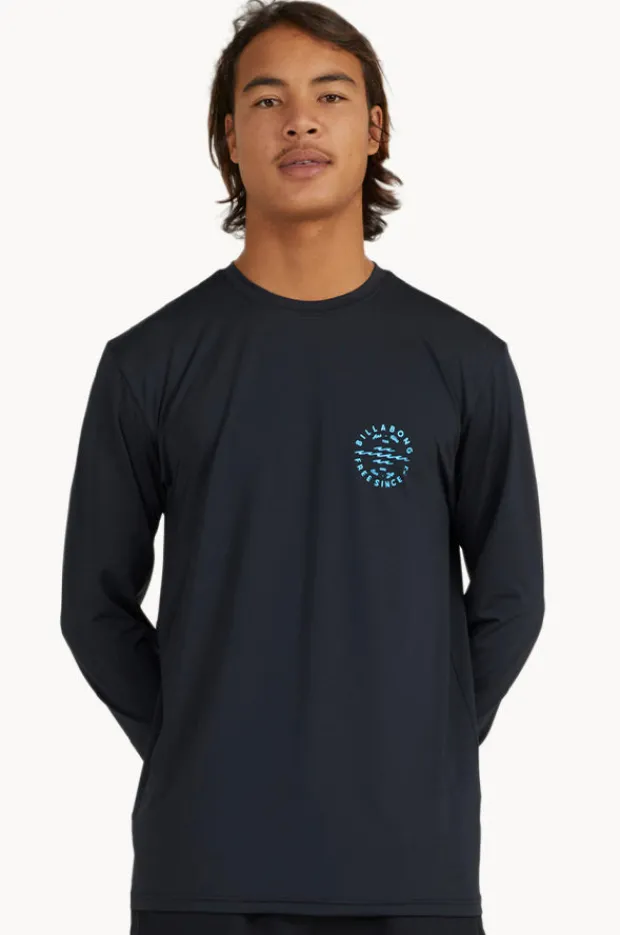Rashies|Billabong Mens Big Wave Daz Long Sleeve Suntop Black
