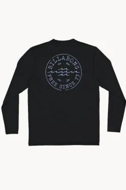 Rashies|Billabong Mens Big Wave Daz Long Sleeve Suntop Black