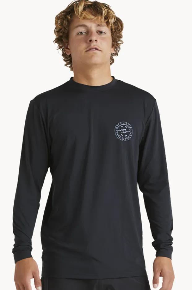 Rashies|Billabong Mens Big Wave Daz Long Sleeve Suntop Black