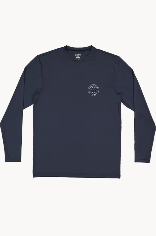 Rashies|Billabong Mens Big Wave Daz Long Sleeve Suntop Navy