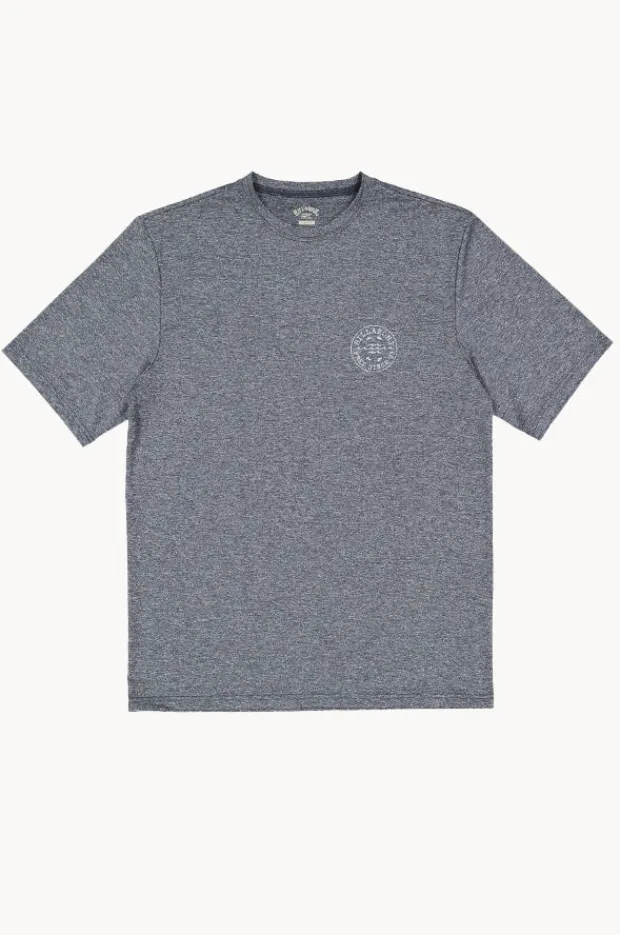 Rashies|Billabong Mens Big Wave Daz Short Sleeve Suntop Navy