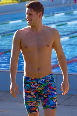 Jammers|Funky Trunks Mens Birdie Wordie Jammer Navy/multi