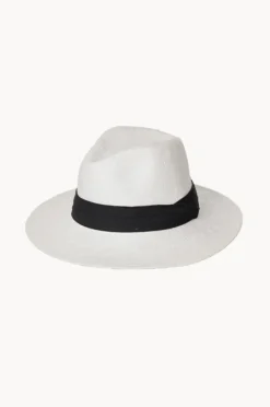 Headwear|Cherry Red Mens Black Band Paper Fedora Ivory