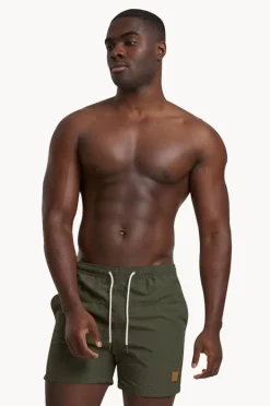 Boardshorts|Urban Classics Mens Block Swim Short Olive