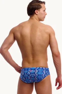 Briefs|Funky Trunks Mens Blue Viper Brief Blue/pink