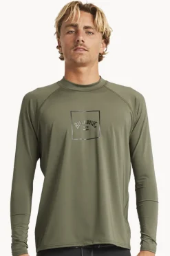 Rashies|Billabong Mens Boxed Arch Long Sleeve Suntop Military