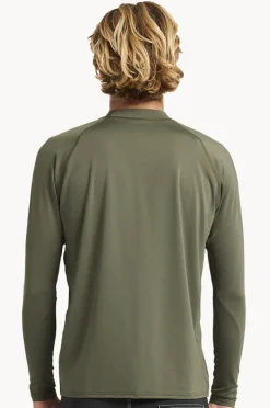 Rashies|Billabong Mens Boxed Arch Long Sleeve Suntop Military