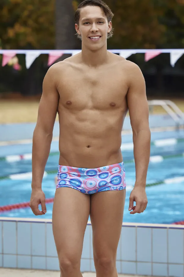 Trunks|Funky Trunks Mens Bundjalung Blue Trunk Blue/pink