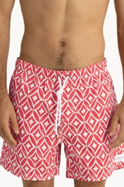 Boardshorts|Ortc Mens Cable Boardshort Red