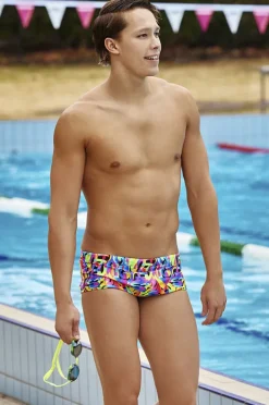 Trunks|Funky Trunks Mens Colour Funk Trunk Black/multi