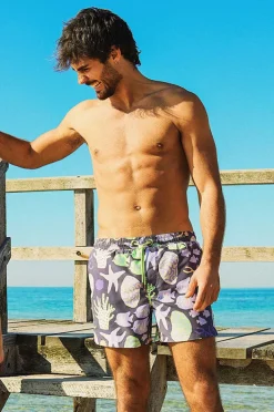 Boardshorts|Skwosh Mens Coral Chaos Eco Short Charcoal