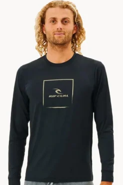 Rashies|Rip Curl Mens Corp Icon Suntop BLACK