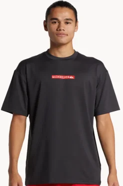 Rashies|Quiksilver Mens DNA Clicker Logo Short Sleeve Suntop Tarmac