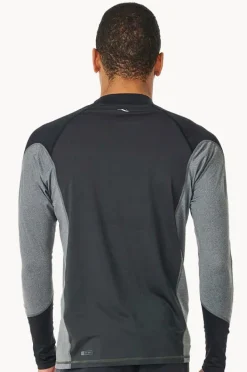 Rashies|Rip Curl Mens Drive Long Sleeve Suntop Black