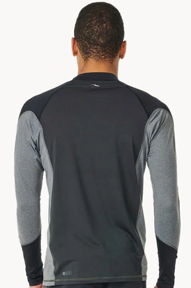 Rashies|Rip Curl Mens Drive Long Sleeve Suntop Black