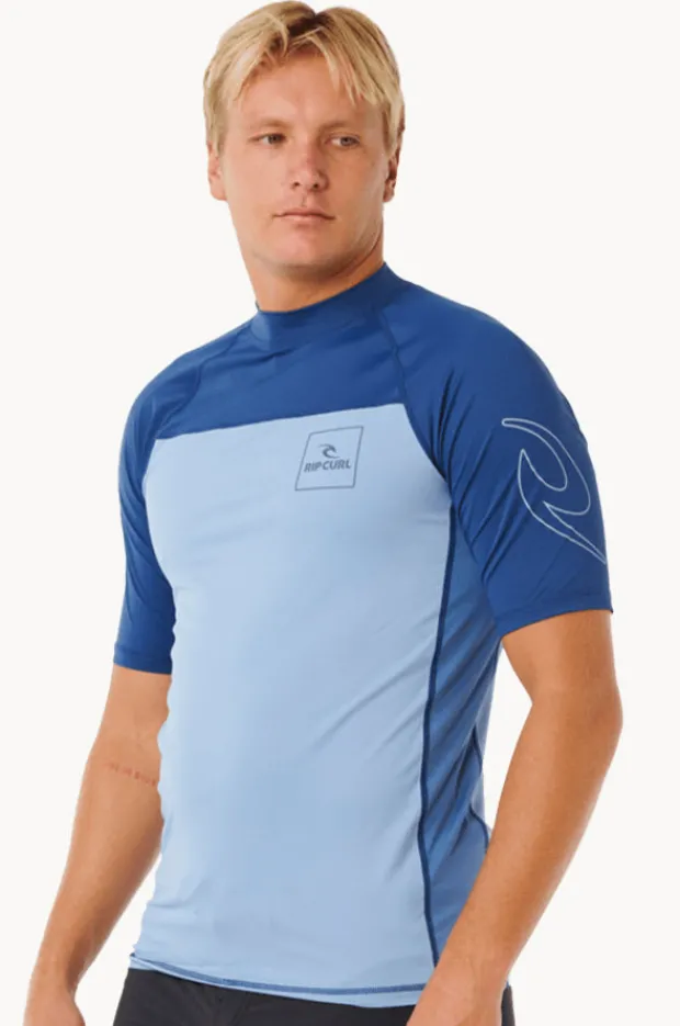 Rashies|Rip Curl Mens Drive Short Sleeve Suntop Denim