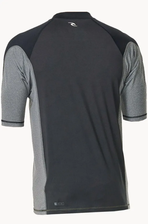 Rashies|Rip Curl Mens Drive Short Sleeve Suntop Black