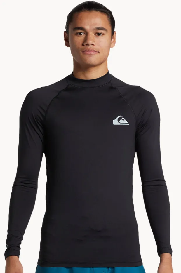 Rashies|Quiksilver Mens Everyday Long Sleeve Suntop Black