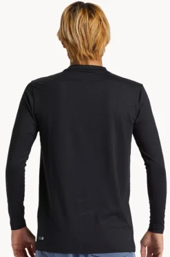 Rashies|Quiksilver Mens Everyday Surf Tee Long Sleeve Suntop BLACK