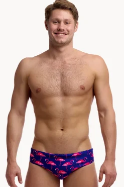 Briefs|Funky Trunks Mens Flocked Up Brief Purple/pink