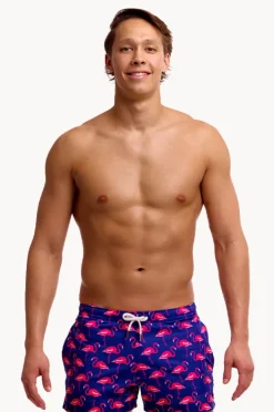Boardshorts|Funky Trunks Mens Flocked Up Shorty Short Purple/pink
