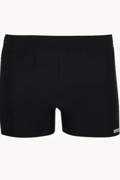 Trunks|Wavebreaker Mens Geo Splice Zip Swim Short Black/Red