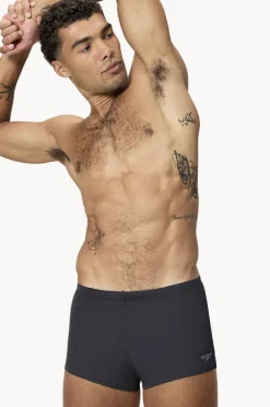 Trunks|Speedo Mens Hyperboom Logo Aquashort Black/Grey