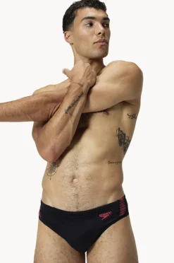 Briefs|Speedo Mens Hyperboom Splice Brief Black/coral