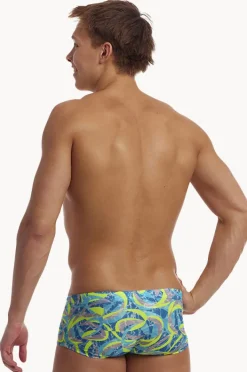 Trunks|Funky Trunks Mens Ice Slicer Trunk Blue/yellow