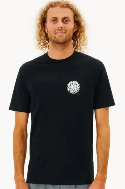 Rashies|Rip Curl Mens Icons Of Surf Short Sleeve Rash Top Black