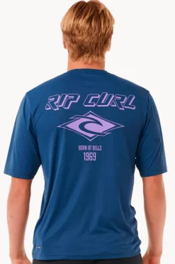 Rashies|Rip Curl Mens Icons Surflite Short Sleeve Suntop Navy