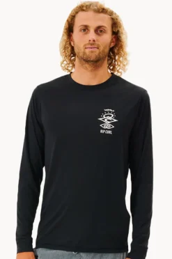 Rashies|Rip Curl Mens Icons Surflite Suntop BLACK